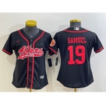 Women's San Francisco 49ers #19 Deebo Samuel Black With Patch Cool Base Stitched Baseball Jersey