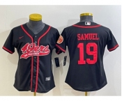 Women's San Francisco 49ers #19 Deebo Samuel Black With Patch Cool Base Stitched Baseball Jersey