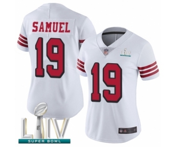 Women's San Francisco 49ers #19 Deebo Samuel Limited White Rush Vapor Untouchable Super Bowl LIV Bound Football Jersey