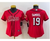 Women's San Francisco 49ers #19 Deebo Samuel Red Color Rush With Patch Cool Base Stitched Baseball Jersey