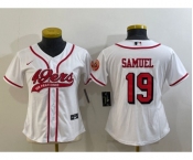 Women's San Francisco 49ers #19 Deebo Samuel White Color Rush With Patch Cool Base Stitched Baseball Jersey