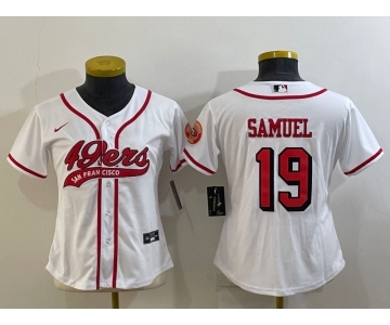 Women's San Francisco 49ers #19 Deebo Samuel White Color Rush With Patch Cool Base Stitched Baseball Jersey