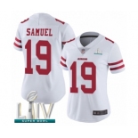 Women's San Francisco 49ers #19 Deebo Samuel White Vapor Untouchable Limited Player Super Bowl LIV Bound Football Jersey