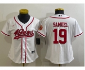 Women's San Francisco 49ers #19 Deebo Samuel White With Patch Cool Base Stitched Baseball Jersey