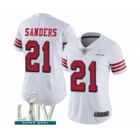 Women's San Francisco 49ers #21 Deion Sanders Limited White Rush Vapor Untouchable Super Bowl LIV Bound Football Jersey