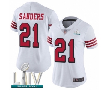 Women's San Francisco 49ers #21 Deion Sanders Limited White Rush Vapor Untouchable Super Bowl LIV Bound Football Jersey