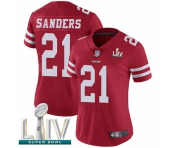 Women's San Francisco 49ers #21 Deion Sanders Red Team Color Vapor Untouchable Limited Player Super Bowl LIV Bound Football Jersey