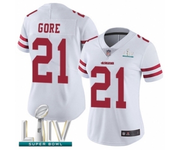 Women's San Francisco 49ers #21 Frank Gore White Vapor Untouchable Limited Player Super Bowl LIV Bound Football Jersey