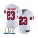 Women's San Francisco 49ers #23 Ahkello Witherspoon Limited White Rush Vapor Untouchable Super Bowl LIV Bound Football Jersey