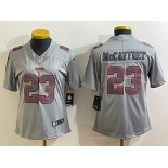 Women's San Francisco 49ers #23 Christian McCaffrey Grey Atmosphere Fashion Stitched Game Jersey