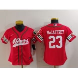 Women's San Francisco 49ers #23 Christian McCaffrey Red Mexico Cool Base Stitched Baseball Jersey