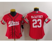 Women's San Francisco 49ers #23 Christian McCaffrey Red Mexico Cool Base Stitched Baseball Jersey