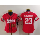 Women's San Francisco 49ers #23 Christian McCaffrey Red Mexico Cool Base Stitched Baseball Jerseys