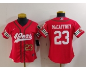 Women's San Francisco 49ers #23 Christian McCaffrey Red Mexico Cool Base Stitched Baseball Jerseys