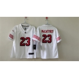 Women's San Francisco 49ers #23 Christian McCaffrey White 2nd Alternate Football Stitched Jersey