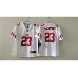 Women's San Francisco 49ers #23 Christian McCaffrey White Football Stitched Jersey