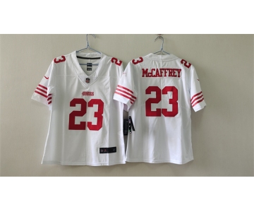 Women's San Francisco 49ers #23 Christian McCaffrey White Football Stitched Jersey