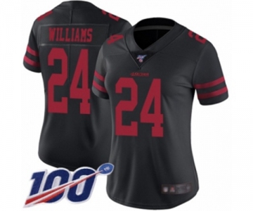 Women's San Francisco 49ers #24 K'Waun Williams Black Vapor Untouchable Limited Player 100th Season Football Jersey