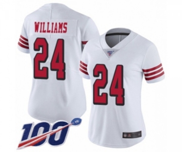 Women's San Francisco 49ers #24 K'Waun Williams Limited White Rush Vapor Untouchable 100th Season Football Jersey