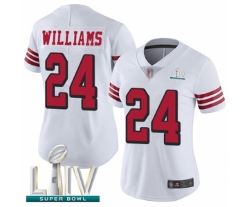 Women's San Francisco 49ers #24 K'Waun Williams Limited White Rush Vapor Untouchable Super Bowl LIV Bound Football Jersey