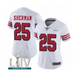 Women's San Francisco 49ers #25 Richard Sherman Limited White Rush Vapor Untouchable Super Bowl LIV Bound Football Jersey