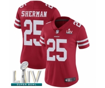 Women's San Francisco 49ers #25 Richard Sherman Red Team Color Vapor Untouchable Limited Player Super Bowl LIV Bound Football Jersey