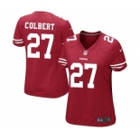 Women's San Francisco 49ers #27 Adrian Colbert Game Red Team Color Football Jersey