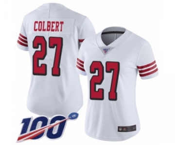 Women's San Francisco 49ers #27 Adrian Colbert Limited White Rush Vapor Untouchable 100th Season Football Jersey