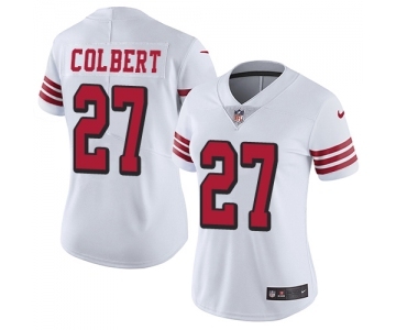 Women's San Francisco 49ers #27 Adrian Colbert Limited White Rush Vapor Untouchable Football Jersey