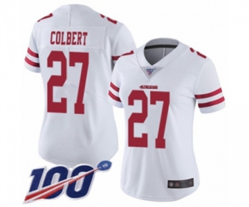 Women's San Francisco 49ers #27 Adrian Colbert White Vapor Untouchable Limited Player 100th Season Football Jersey