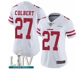 Women's San Francisco 49ers #27 Adrian Colbert White Vapor Untouchable Limited Player Super Bowl LIV Bound Football Jersey