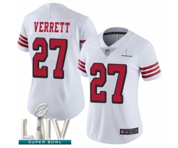 Women's San Francisco 49ers #27 Jason Verrett Limited White Rush Vapor Untouchable Super Bowl LIV Bound Football Jersey