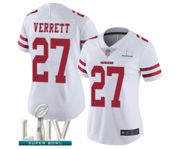 Women's San Francisco 49ers #27 Jason Verrett White Vapor Untouchable Limited Player Super Bowl LIV Bound Football Jersey