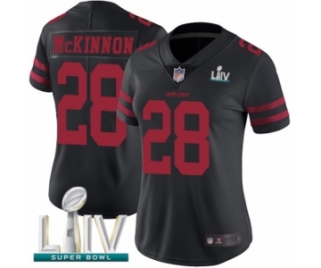 Women's San Francisco 49ers #28 Jerick McKinnon Black Vapor Untouchable Limited Player Super Bowl LIV Bound Football Jersey