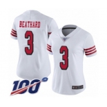 Women's San Francisco 49ers #3 C. J. Beathard Limited White Rush Vapor Untouchable 100th Season Football Jersey