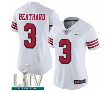 Women's San Francisco 49ers #3 C. J. Beathard Limited White Rush Vapor Untouchable Super Bowl LIV Bound Football Jersey