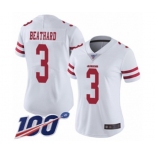 Women's San Francisco 49ers #3 C. J. Beathard White Vapor Untouchable Limited Player 100th Season Football Jersey