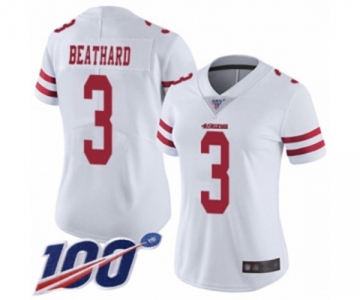 Women's San Francisco 49ers #3 C. J. Beathard White Vapor Untouchable Limited Player 100th Season Football Jersey