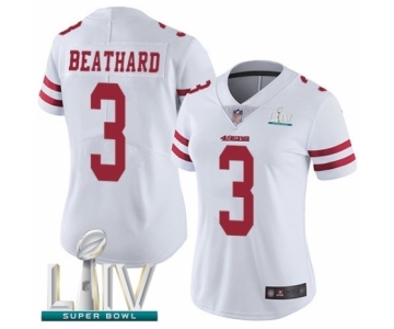 Women's San Francisco 49ers #3 C. J. Beathard White Vapor Untouchable Limited Player Super Bowl LIV Bound Football Jersey