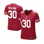 Women's San Francisco 49ers #30 Jeff Wilson Game Red Team Color Football Jersey