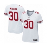 Women's San Francisco 49ers #30 Jeff Wilson Game White Football Jersey