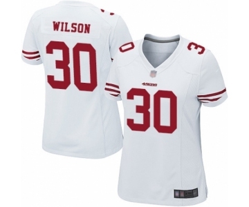 Women's San Francisco 49ers #30 Jeff Wilson Game White Football Jersey