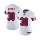 Women's San Francisco 49ers #30 Jeff Wilson Limited White Rush Vapor Untouchable Football Jersey