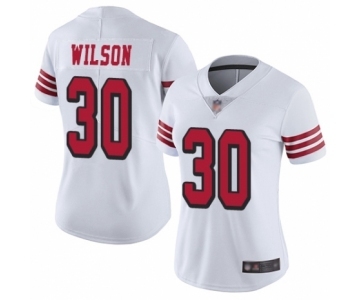 Women's San Francisco 49ers #30 Jeff Wilson Limited White Rush Vapor Untouchable Football Jersey