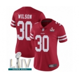 Women's San Francisco 49ers #30 Jeff Wilson Red Team Color Vapor Untouchable Limited Player Super Bowl LIV Bound Football Jersey