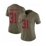 Women's San Francisco 49ers #31 Raheem Mostert Limited Olive 2017 Salute to Service Football Jersey