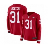 Women's San Francisco 49ers #31 Raheem Mostert Limited Red Therma Long Sleeve Football Jersey