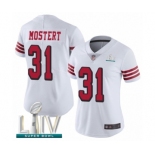 Women's San Francisco 49ers #31 Raheem Mostert Limited White Rush Vapor Untouchable Super Bowl LIV Bound Football Jersey