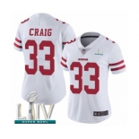 Women's San Francisco 49ers #33 Roger Craig White Vapor Untouchable Limited Player Super Bowl LIV Bound Football Jersey