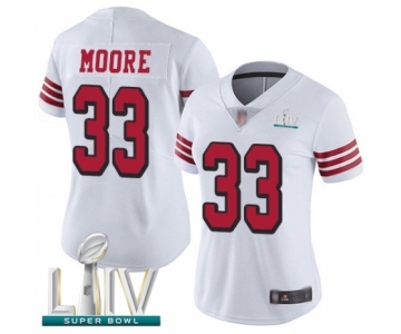 Women's San Francisco 49ers #33 Tarvarius Moore Limited White Rush Vapor Untouchable Super Bowl LIV Bound Football Jersey